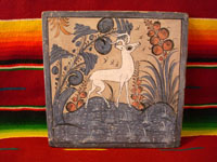 Mexican pottery tile of deer, Tlaquepaque c. 1935