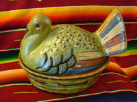 Mexican vintage pottery, turkey casserole with lid, Tlaquepaque c. 1930