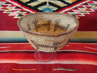 Native American Indian basket, a lovely pictorial basket with figures of dogs around the sides, Tohono 'odam (formerly known as Papago), c. 1920-30's. Main photo of the Indian basket.