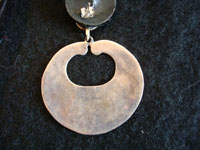 Photo of the back of the Taxco silver earrings with abalone inlay.