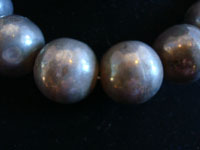 Closeup photo of Mexican vintage Taxco silver neclace with balls.
