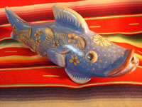 Mexican vintage pottery and ceramics, and Mexican vintage folk art, a burnished pottery fish from Tonala Jalisco, c. 1930's Main photo.
