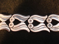 Mexican vintage silver jewelry and Taxco vintage silver jewelry, a sterling silve bracelet, c. 1940's. The work on this piece is exquisite!  Closeup photo of bracelet.