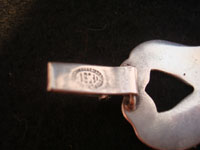 Mexican vintage silver jewelry and Taxco vintage silver jewelry, a sterling silve bracelet, c. 1940's. The work on this piece is exquisite!  Photo of stamp on clasp.