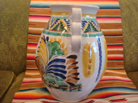 Mexican vintage pottery and ceramics, and Mexican vintage folk art, a beautiful Talavera vase by the famous, late Gorky Gonzalez of Guanajuato, c. 1960. A view of the back side of the Talavera vase by Gorky Gonzalez.