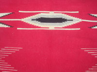 Mexican textiles and sarapes, and New Mexican vintage textiles, a beautiful Chimayo textile with a tight weave and beautiul designs, Chimayo, New Mexico, c. 1930-40's. Another closeup photo of the decorations.