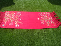 Mexican vintage textiles and sarapes, a wonderful hand embroidered shawl from Patzcuaro, Michoacan, c. 1970's. Main photo.