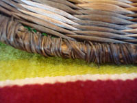 Native American Indian antique basket, a Hopi wicker plaque with eagle design, c. 1930. An even closer photo of the weaving.