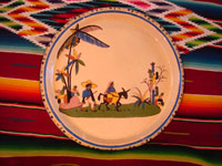 Mexican vintage pottery and ceramics, a large charger from Tlaquepaque, Jalisco, c. 1920-30. Main photo.