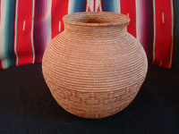 Native American Indian antique baskets, a beautiful polychrome Chemehuevi olla, c. 1920.  Main photo of the Chemehueevi basket.