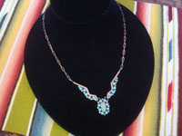 Native American Indian vintage sterling silver necklace, New Mexico, c. 1940. Main photo of the Zuni necklace.