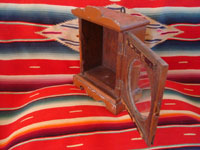Mexican vintage devotional art and folk art, a wonderful wooden nicho, used to display an image of Christ, the Blessed Virgin, or a saint, c. 1940's. Another photo showing the inside of the nicho.