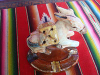 Mexican vintage folk art, a wonderful donkey with lots of character, San Pedro Tlaquepaque, c. 1940's. Main photo of the donkeyl