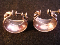 Photo of the back side of the Mexican vintage silver earrings