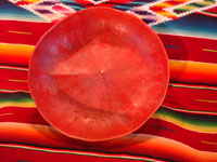 Mexican vintage folk art, a laquer-ware painted bowl, created from a gourd, from Chiapa de Curso, Chiapas, c. 1930. Photo showing the inside of the goard.