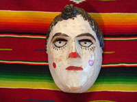 Guatemalan vintage wood-carving and folk art, a carved wooden mask used in dances, Guatemala, c. 1940's. Main photo of the mask.