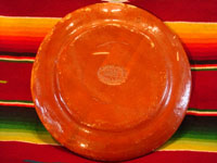Mexican vintage pottery and ceramics, a wonderful petatillo plate, Tonala, c. 1940's. Photo of back side of plate.