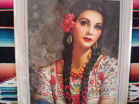 closeup photo of the calendar girl on the 1949 Mexican calendar.