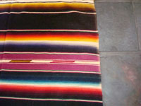 Another closeup photo of the vintage Mexican textile, a Saltillo Sarape.