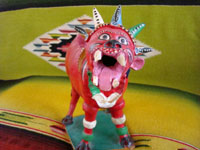 Mexican vintage pottery and folk art, a nagual by famous Mexican folk artist Candelario Medrano, c. 1960's. A photo of the mouth of the nagual.
