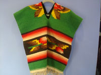 Mexican vintage textiles and sarapes, a beautiful child''s poncho with wonderful colors, Oaxaca, c. 1950's. Main photo of the poncho.