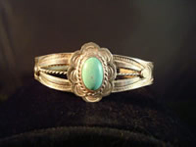 Navajo vintage jewelry, Fred Harvey style bracelet, c. 1920's.