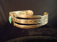 Navajo bracelet, side view.