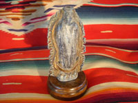 Mexican vintage devotional art, a pot-metal Virgen of Guadalup, c. 1930's. The Virgen is extremely beautiful. This is an incredible piece of Mexican fine/folk art and devotional art. A photo showing the back side of the Virgen.