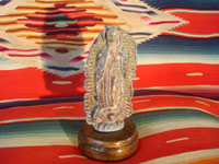 Mexican vintage devotional art, a pot-metal Virgen of Guadalup, c. 1930's. The Virgen is extremely beautiful. This is an incredible piece of Mexican fine/folk art and devotional art. Main photo.