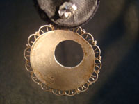 Mexican vintage silver jewelry and vintage Taxco silver jewelry, a pair of sterling silver earrings, marked on the back "Sterling 925", c. 1930-40.  Back side.