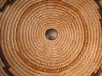 Native American Indian basket, a very large California Mission tray with geometric star pattern, c. 1920. This is an incredible Mission Indian basket and a collector's dream! Photo of center of basket.