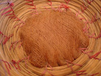 Native American Indian antique Indian baskets, a very rare and unique Seminole basket, c. 1920's. Closeup photo showing the wonderfully fine weave of the Seminole Indian basket.