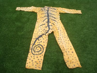 Mexican vintage folk art, a wonderful Guerrero dance costume of a tiger, c. 1950.  Photo of the back side of the costume.