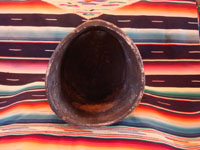 Mexican vintage wood-carving and folk art, a wonderfully carved and decorated helmet-style jaguar mask, used in dances and folk-festivals, from the Mexican state of Guerrero, c. 1950's. Photo showing the inside of the Guerrero jaguar mask.