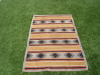 Native American Indian vintage textiles, and Navajo vintage rugs and textiles, a wonderful Navajo banded rug beautifully woven of natural-colored wool, Arizona or New Mexico, c. 1940. Main photo of the Navajo rug.
