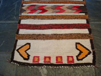 Closeup photo of bottom of Navajo textile.