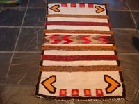 Native American Indian textile, Navajo weaving, double saddleblanket with hearts, c. 1930's.