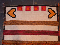 Closeup photo of top of Navajo textile.