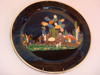 Mexican vintage pottery and ceramics, large Tlaquepaque blackware  charger, c. 1930.