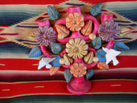 Mexican vintage pottery and ceramics, a clay tree of life, c. 1950.