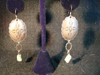 Navajo vintage silver earrings, another photo of pair.