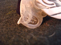 Mexican silver money-clip, view of Spratling's signature mark.