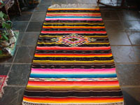 Mexican vintage textile, Saltillo sarape with colors of Mexican flag, c. 1940.