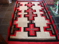Native American textile, Navajo Ganado rug with crosses, c. 1930.
