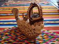 Mexican folk art, pottery mermaid from Tzintzuntzan, Michoacan, c. 1990.