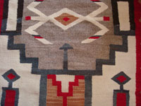 Closeup of Navajo weaving, Red Mesa with storm pattern