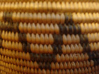 Closeup photo showing the very tight weave of the Chemehuevi olla.