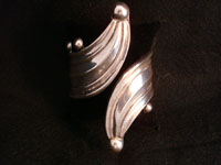 A second view of Mexican silver bracelet, Taxco cuff.