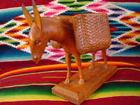 Closeup photo of one of the wooden burros.