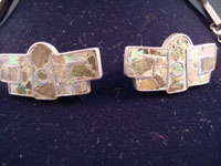 Closeup photo of Mexican earrings.